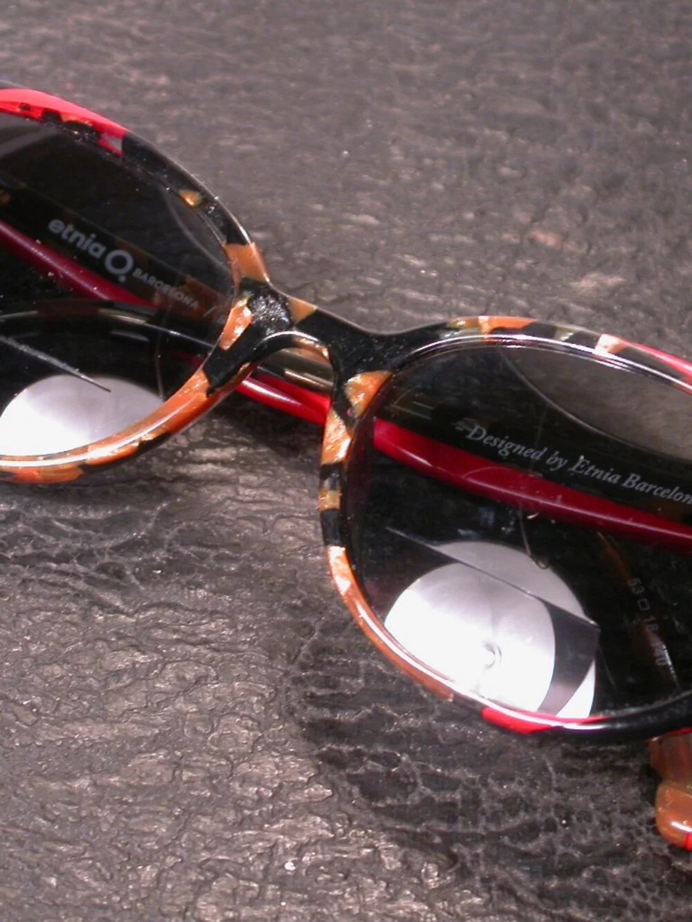 Etnia Barcelona Bari Red and Clear Gold Fashion Eyeglasses Frames Spain